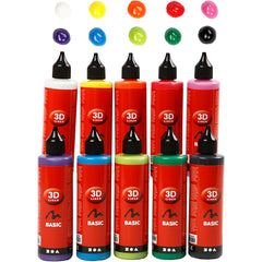 3D-liner, mixade färger, 10x100 ml/ 1 förp. [HOB-30388]