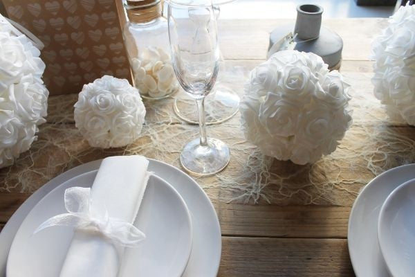 Deco Rose Ball Ø15cm vit skum (1 st) [IFS-31212]