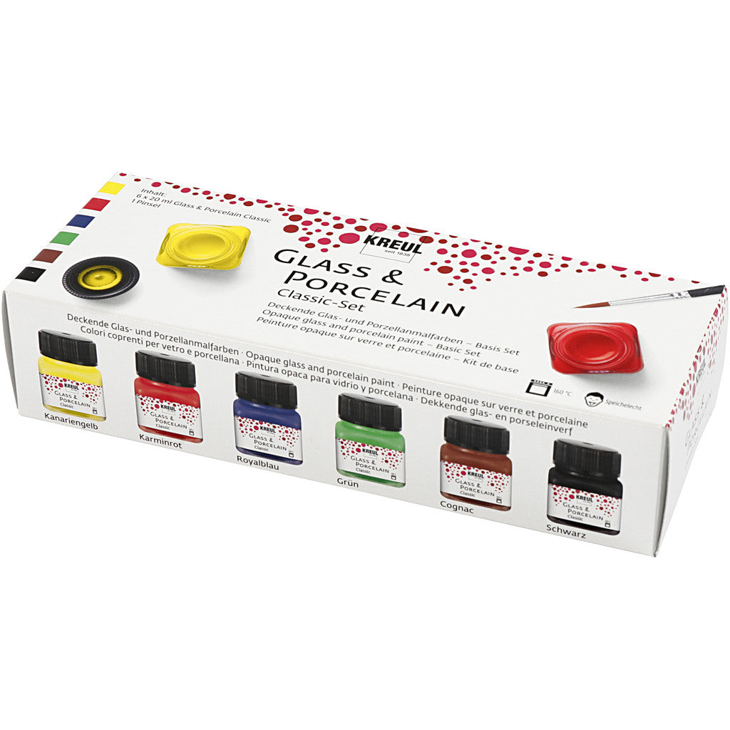 Glas och Porslinsfärg, mixade färger, 6x20 ml/ 1 förp. [HOB-31405]