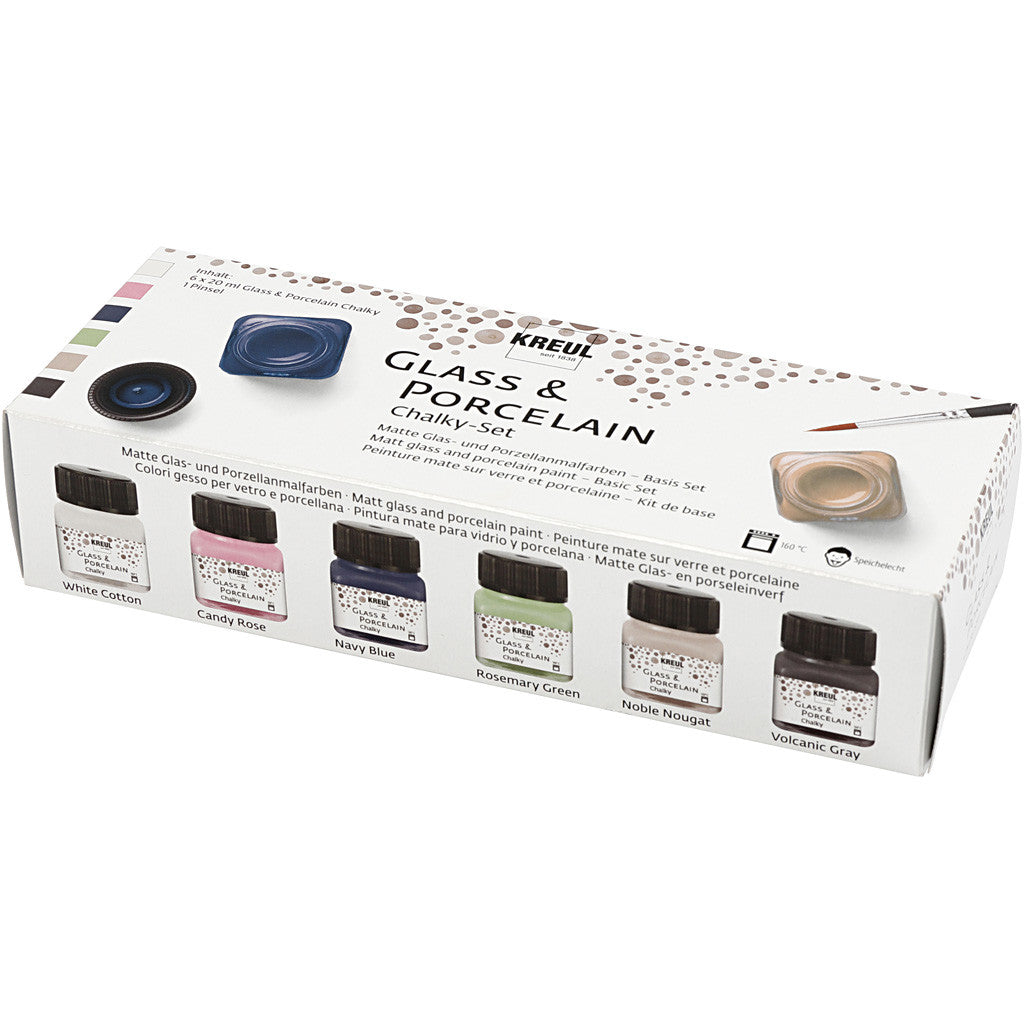 Glas och Porslinsfärg, mixade färger, 6x20 ml/ 1 förp. [HOB-31407]