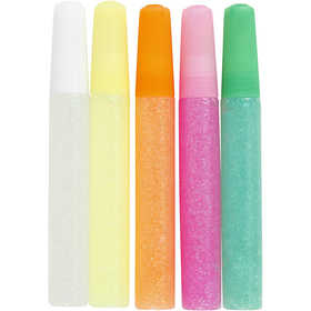 Glitterlim, pastellfärger, 5x10 ml/ 1 förp. [HOB-31809]