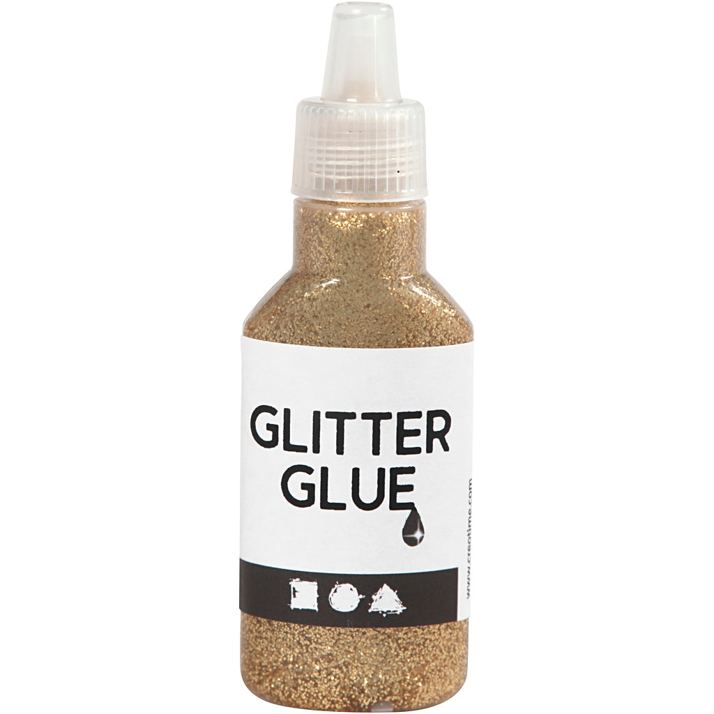 Glitter Glue, gold, 25 ml/ 1 bottle