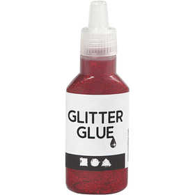Glitterlim, röd, 25 ml/ 1 flaska [HOB-318220]