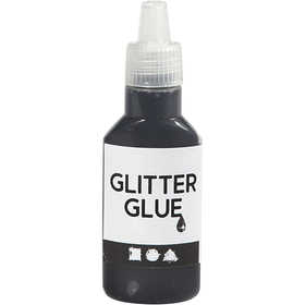 Glitterlim, svart, 25 ml/ 1 flaska [HOB-318300]