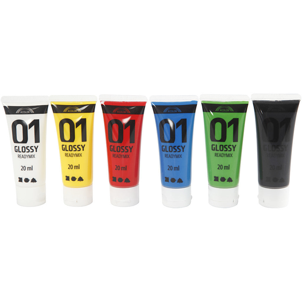 Akrylfärg Blank, standardfärger, 6x20 ml/ 1 förp. [HOB-32003]