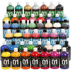 Akrylfärg, mixade färger, 45x500 ml/ 1 förp. [HOB-32099]