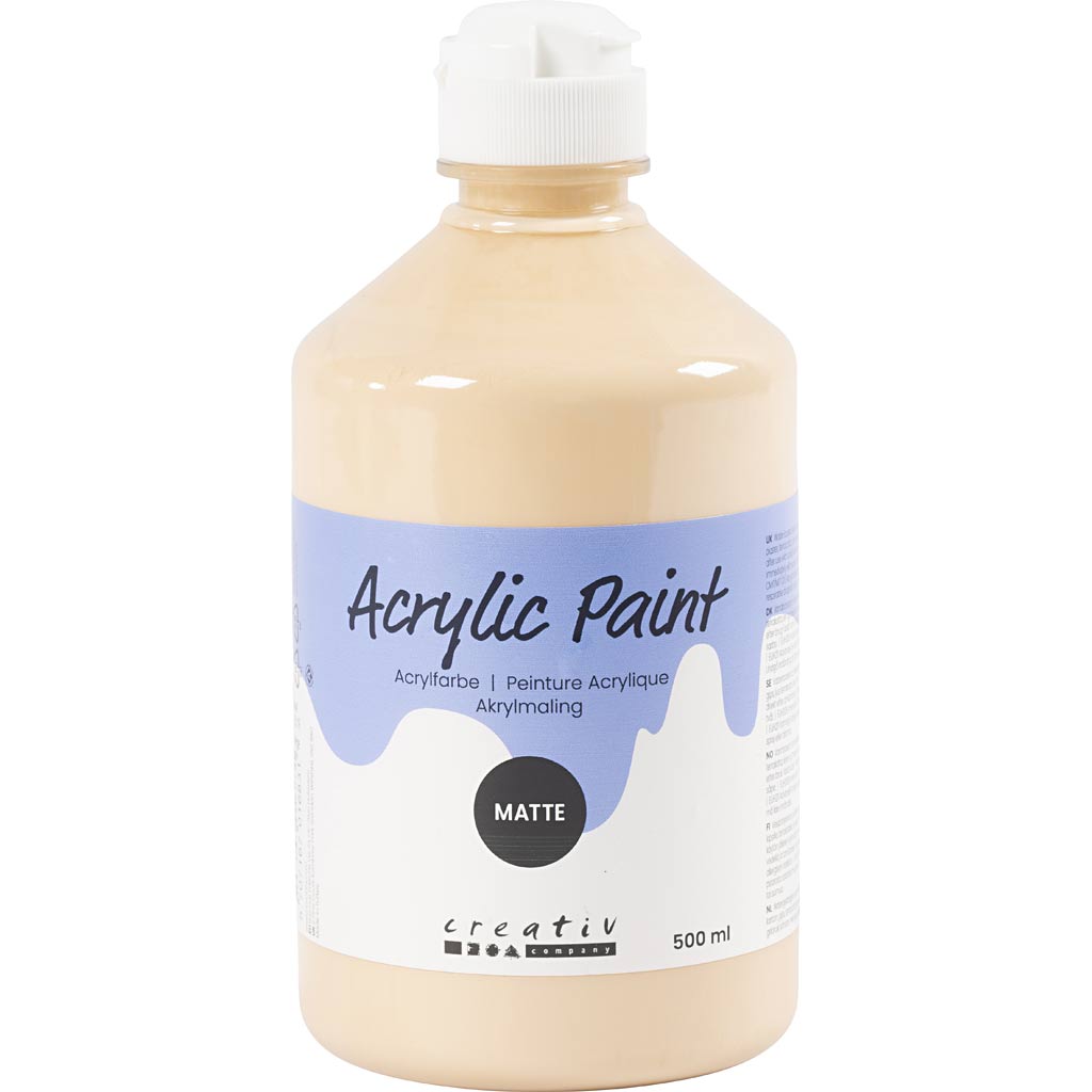 Acrylic Paint Matte, light beige, 500 ml/ 1 bottle