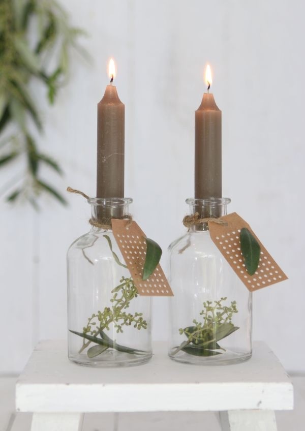 Ljus konisk Moss grön 11cm hög (set med 7 st) [IFS-32160]