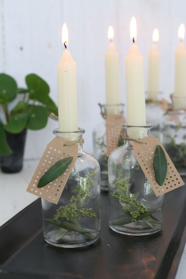 Ljus konisk Cream 11cm hög (uppsättning av 7 st) [IFS-32163]