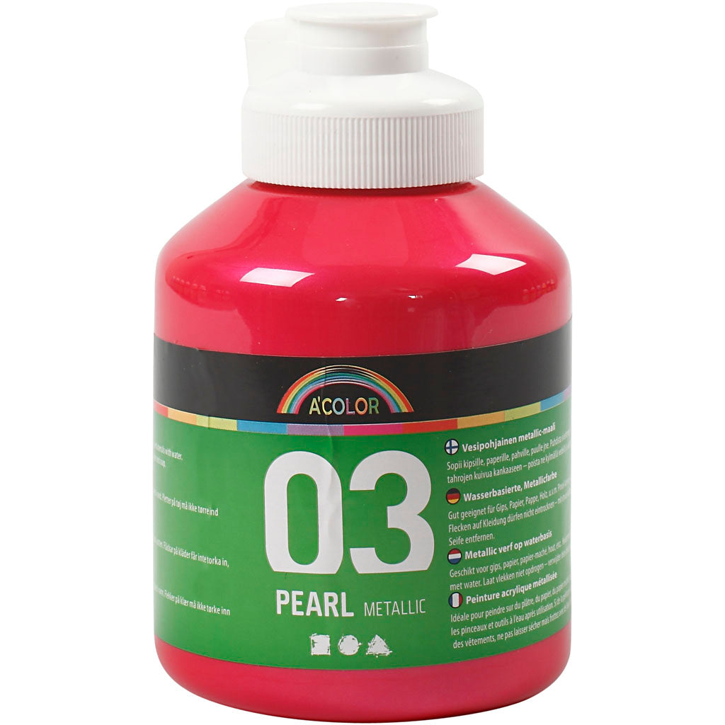 Acrylic Paint Metallic, metallic, pink, 500 ml/ 1 bottle