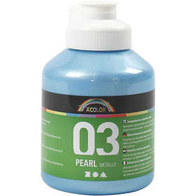 Akrylfärg Metallic, metallic, ljusblå, 500 ml/ 1 flaska [HOB-32220]