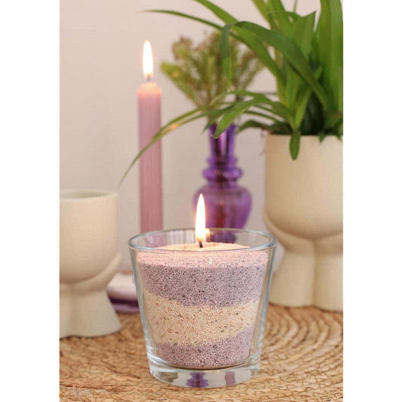 Pearlsand-ljus 400 g lavendelgrå - 6 st