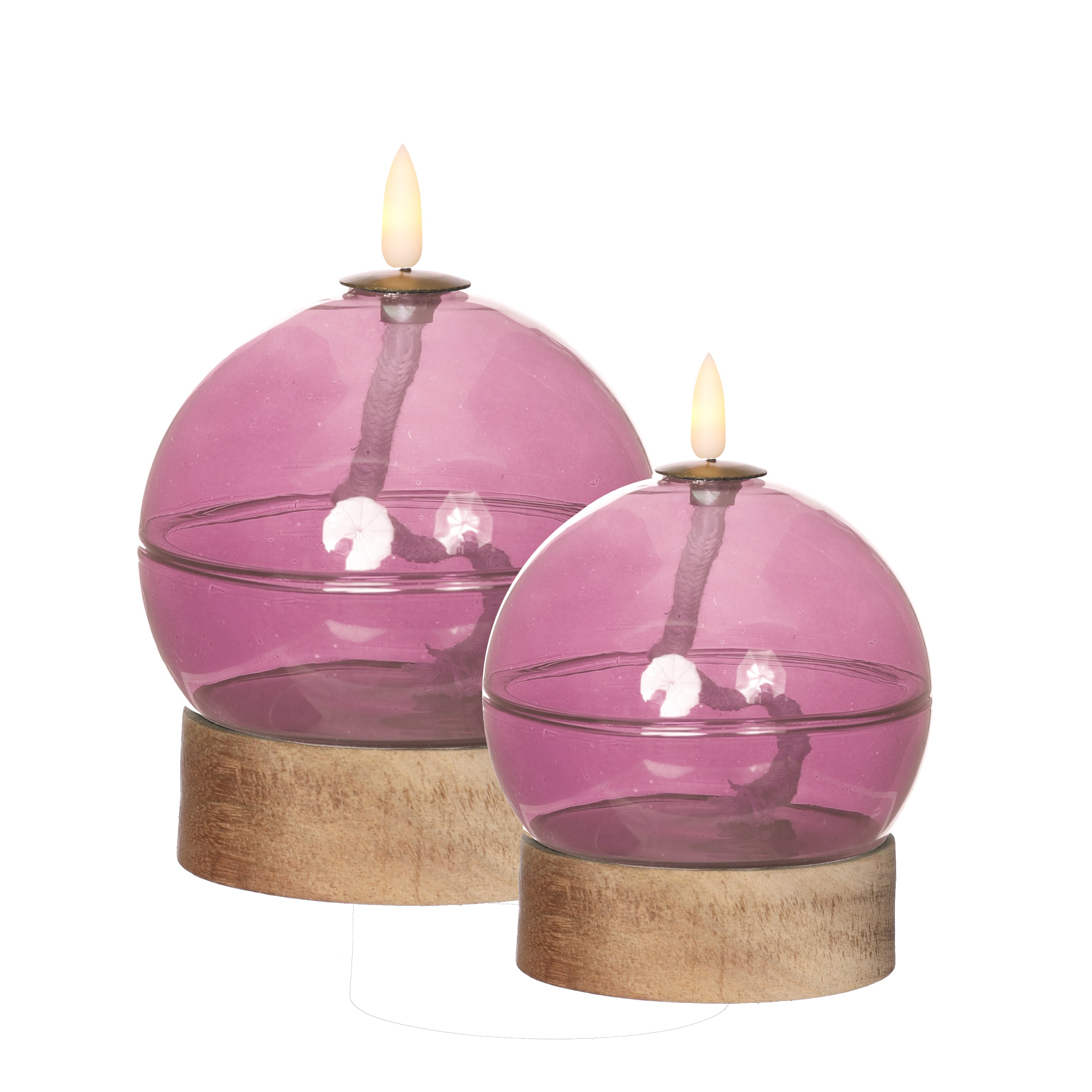 LED-oljelykta h16,5 Ø12 cm rosa (1 st) [IFS-32811]