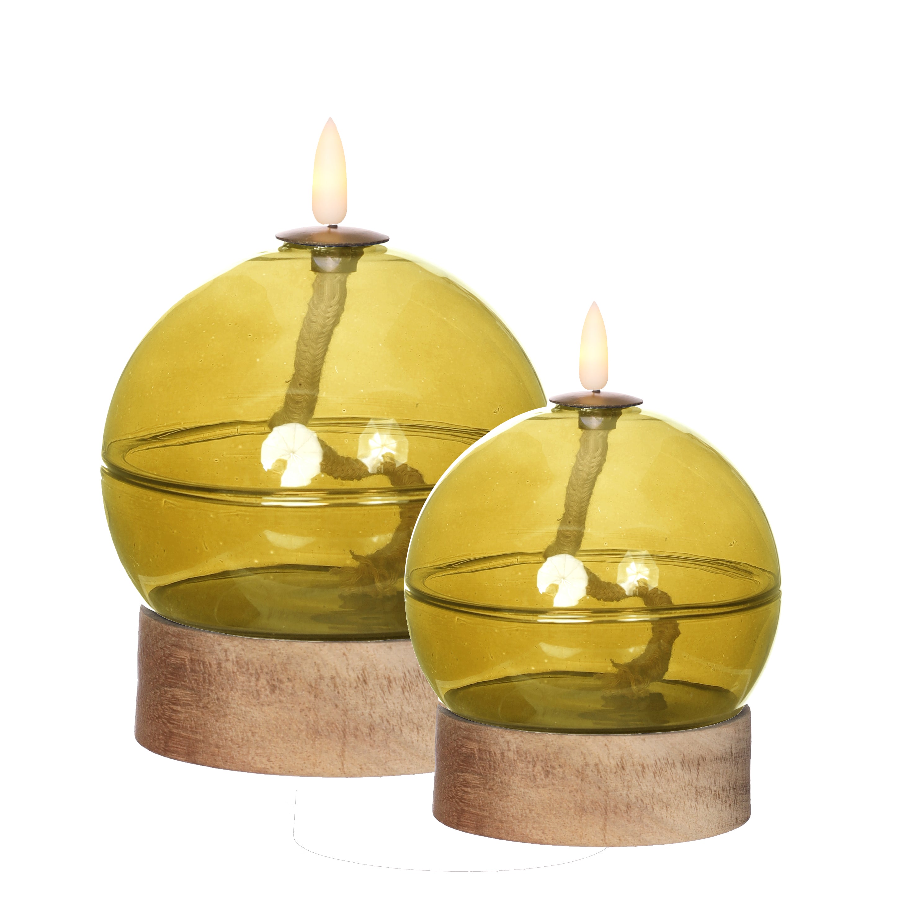 LED-oljelykta h16,5 Ø12 cm ockra (1 st) [IFS-32812]