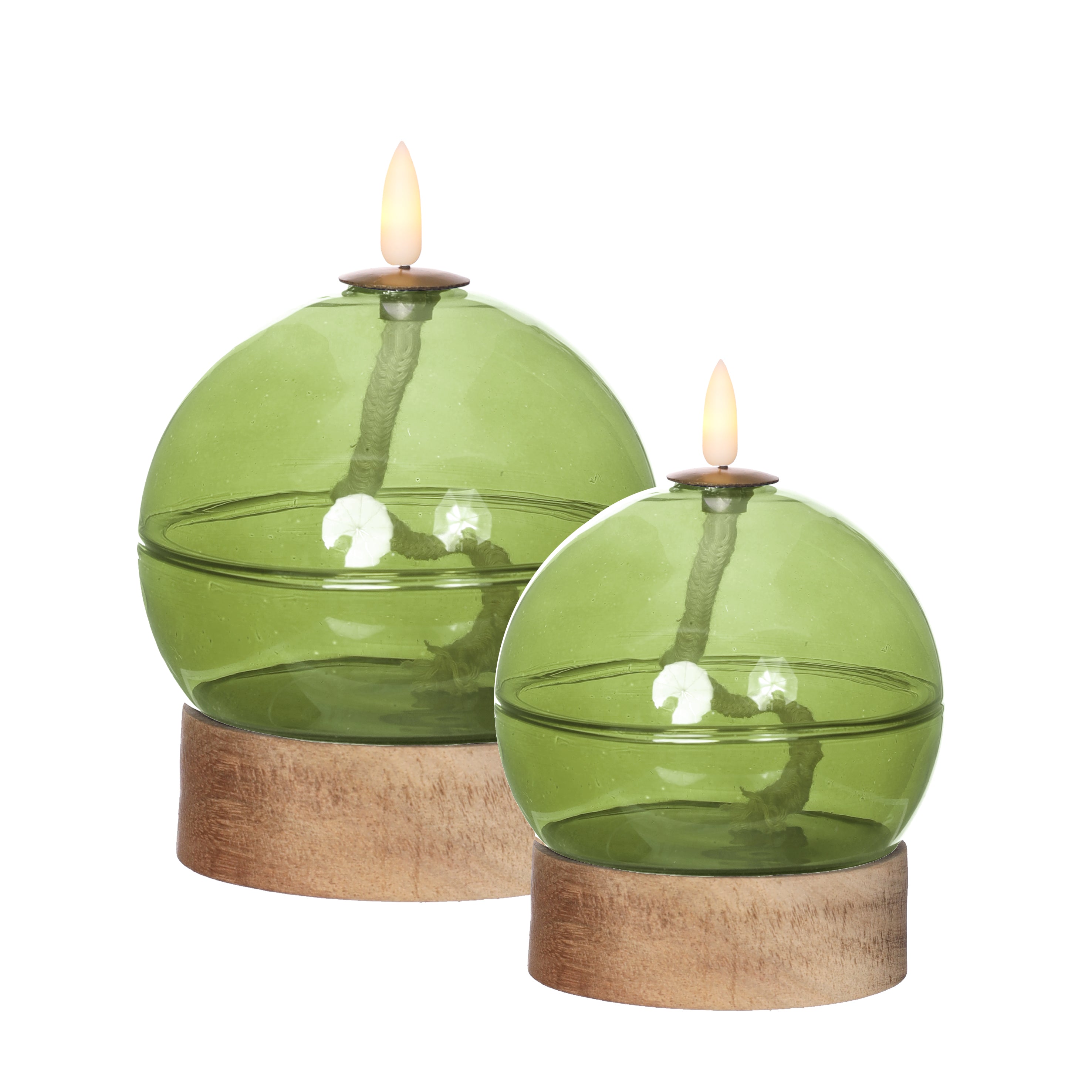 LED-oljelykta h16,5 Ø12 cm ljusgrön (1 st) [IFS-32815]