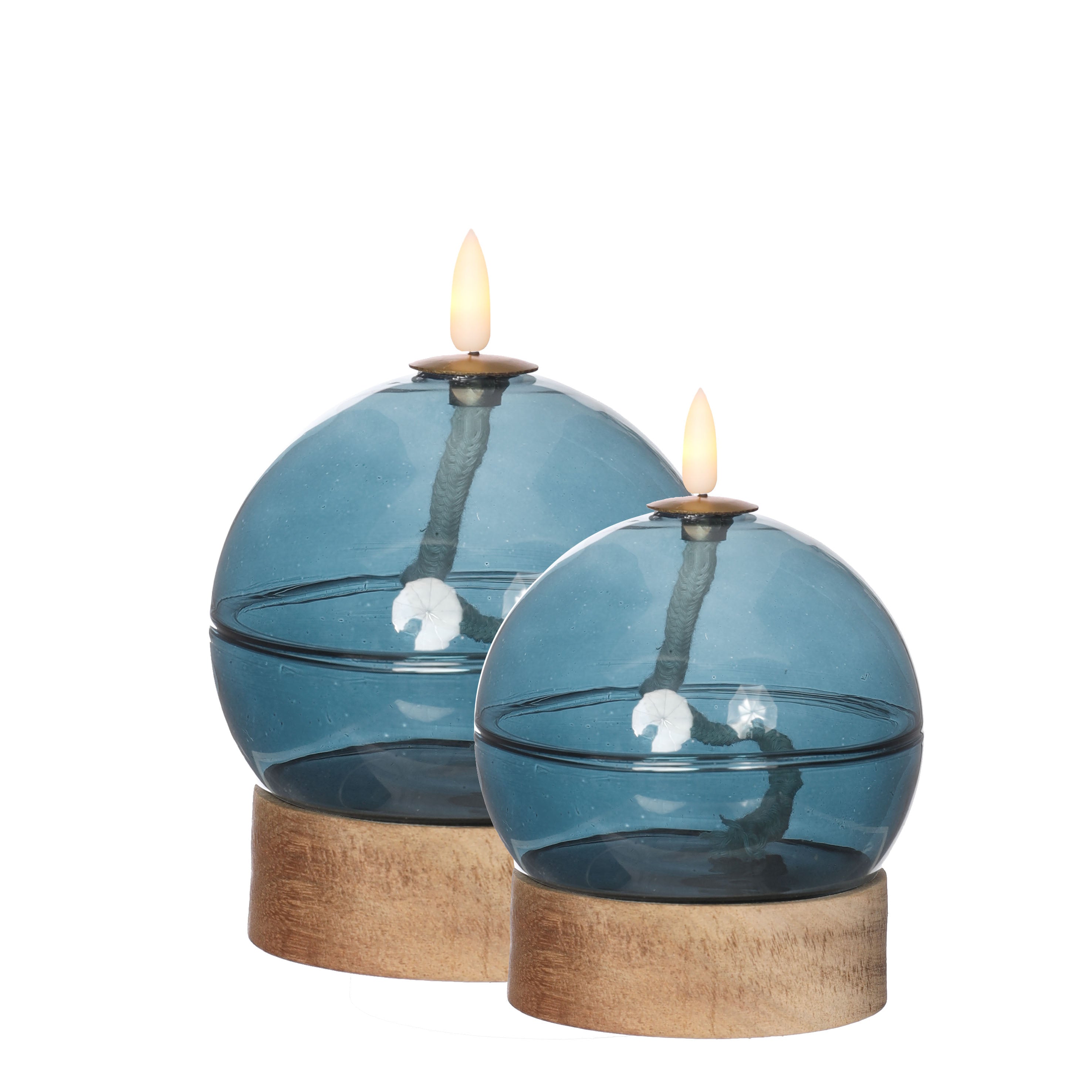 LED-oljelykta h16,5 Ø12 cm mörkblå (1 st) [IFS-32817]