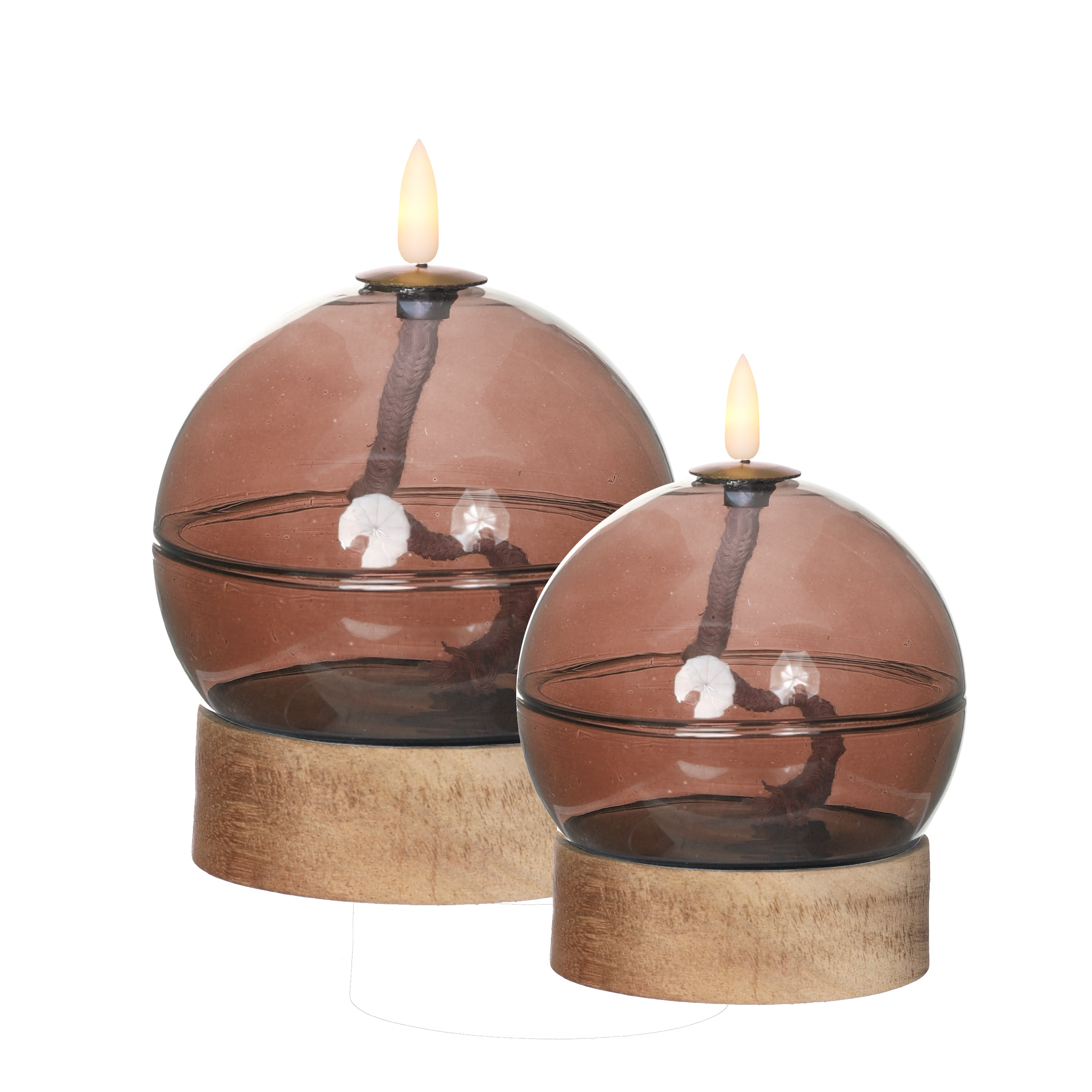 LED-oljelykta h16,5 Ø12 cm mahogny (1 st) [IFS-32818]