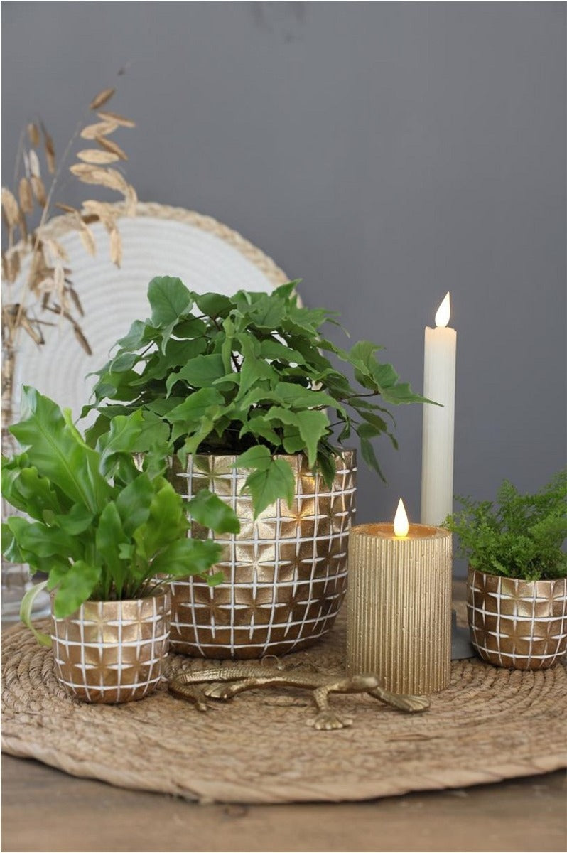 Hanoi Krukaatis Ø17,6 x h:14,4 cm Guld (3 st) [IFS-33855]