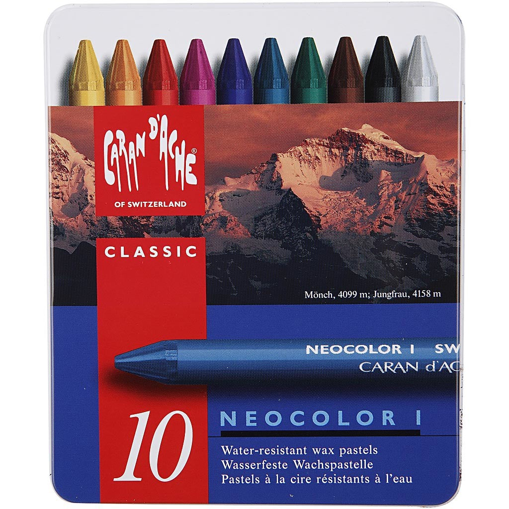 CARAN D’ACHE Neocolor I, L: 10 cm, tjocklek 8,5 mm, mixade färger, 10 st./ 1 förp. [HOB-34010]