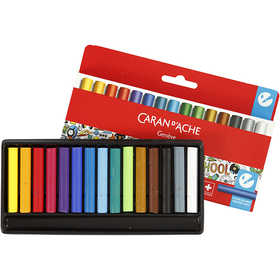 CARAN D’ACHE Neocolor II akvarellkritor, Junior, L: 5 cm, tjocklek 8,5 mm, mixade färger, 15 st./ 1 förp. [HOB-34043]
