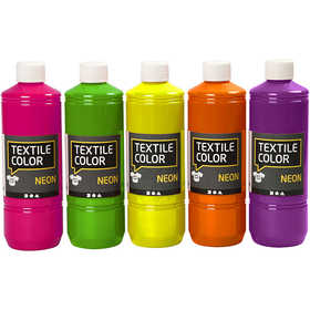 Textilfärg, mixade färger, 5x500 ml/ 1 förp. [HOB-34228]