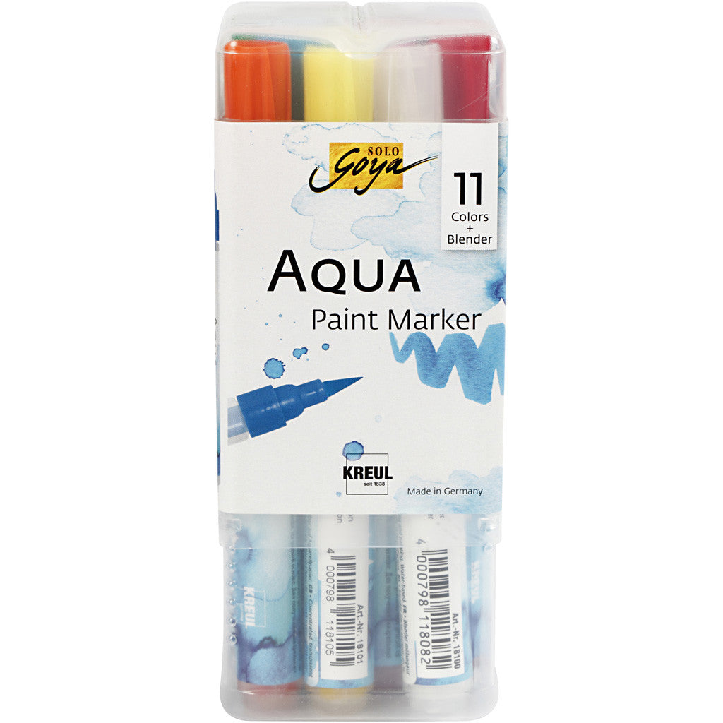 SOLO GOYA Aqua Paint Marker, mixade färger, 12 st./ 1 förp. [HOB-34321]