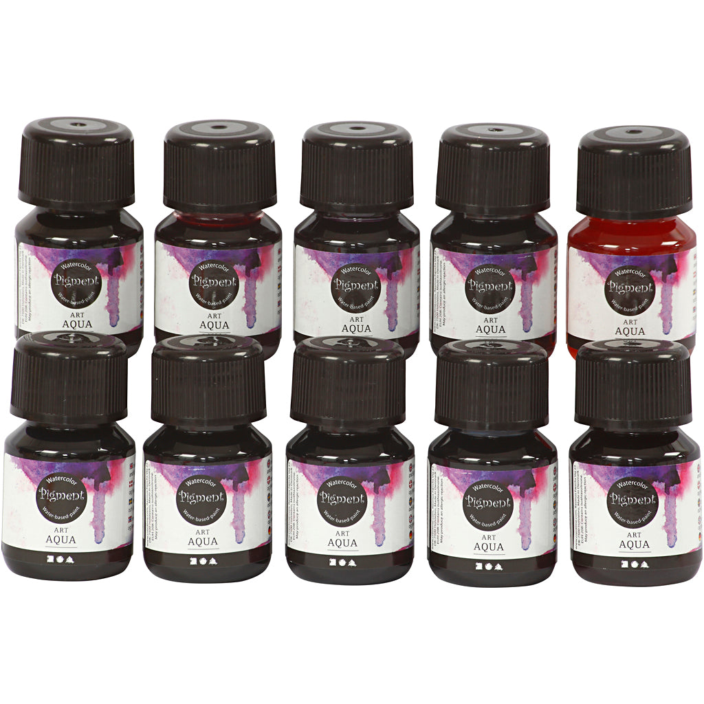 Liquid WaterColour, assorted colours, 10x30 ml
