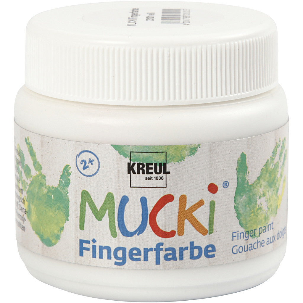 Mucki Fingerfärg, vit, 150 ml/ 1 burk [HOB-34758]
