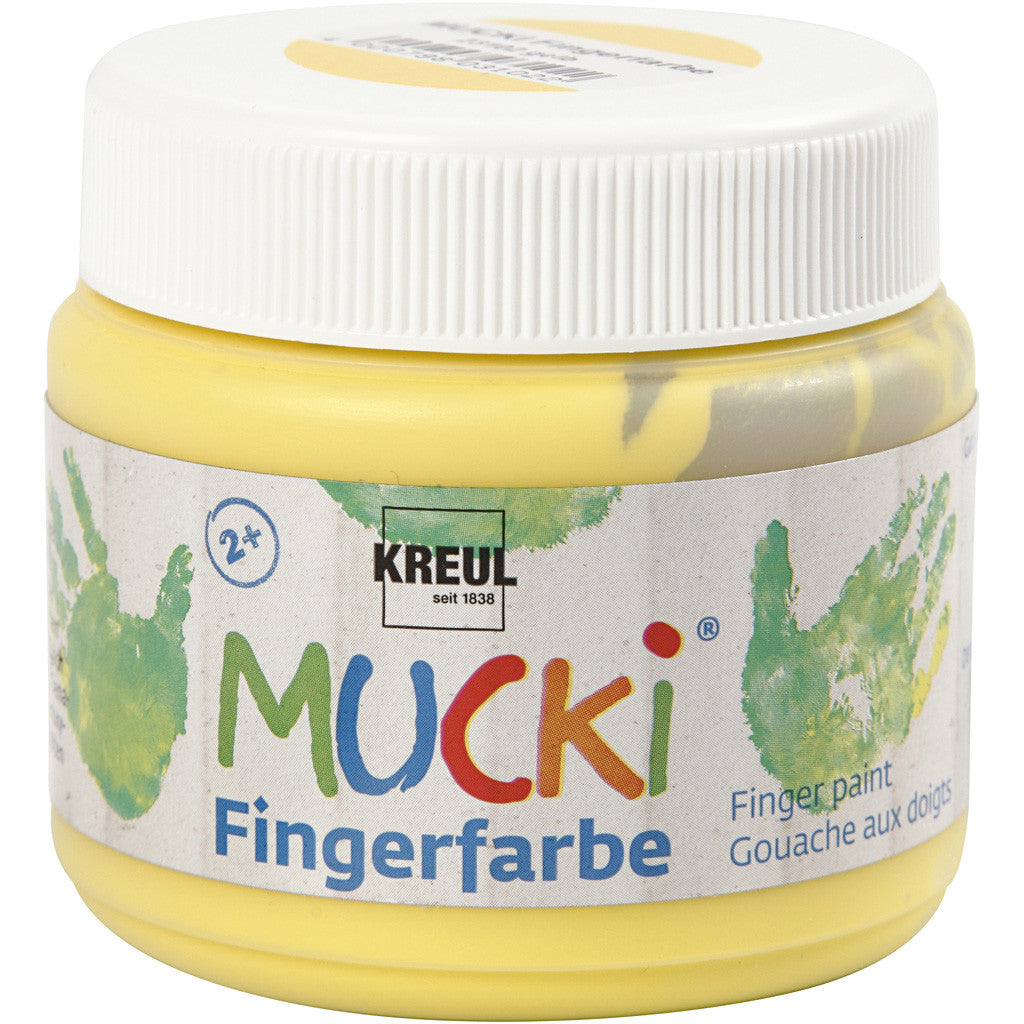 Mucki Fingerfärg, gul, 150 ml/ 1 burk [HOB-34759]
