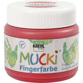 Mucki Fingerfärg, röd, 150 ml/ 1 burk [HOB-34760]