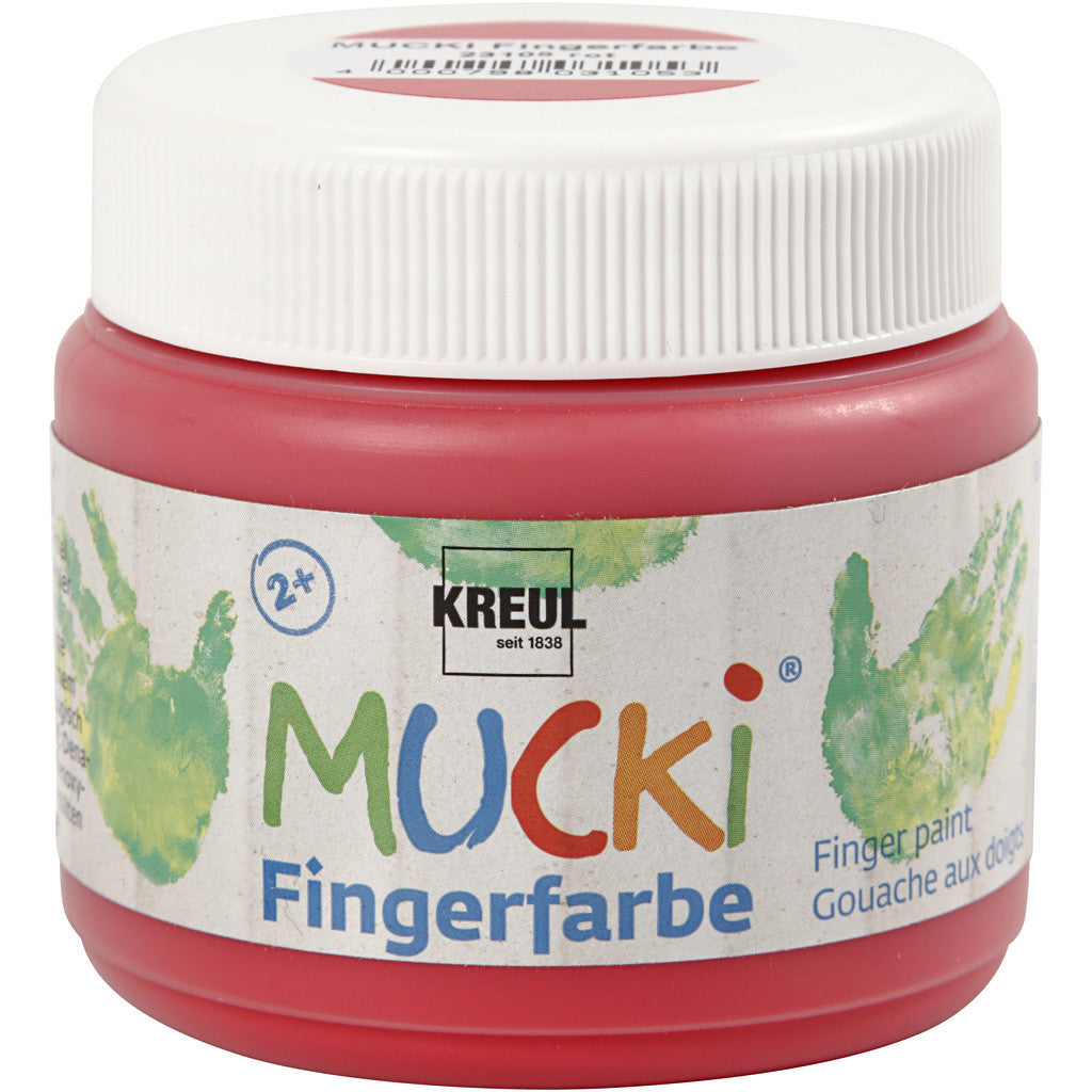 Mucki Fingerfärg, röd, 150 ml/ 1 burk [HOB-34760]