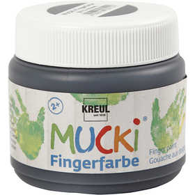 Mucki Fingerfärg, svart, 150 ml/ 1 burk [HOB-34763]