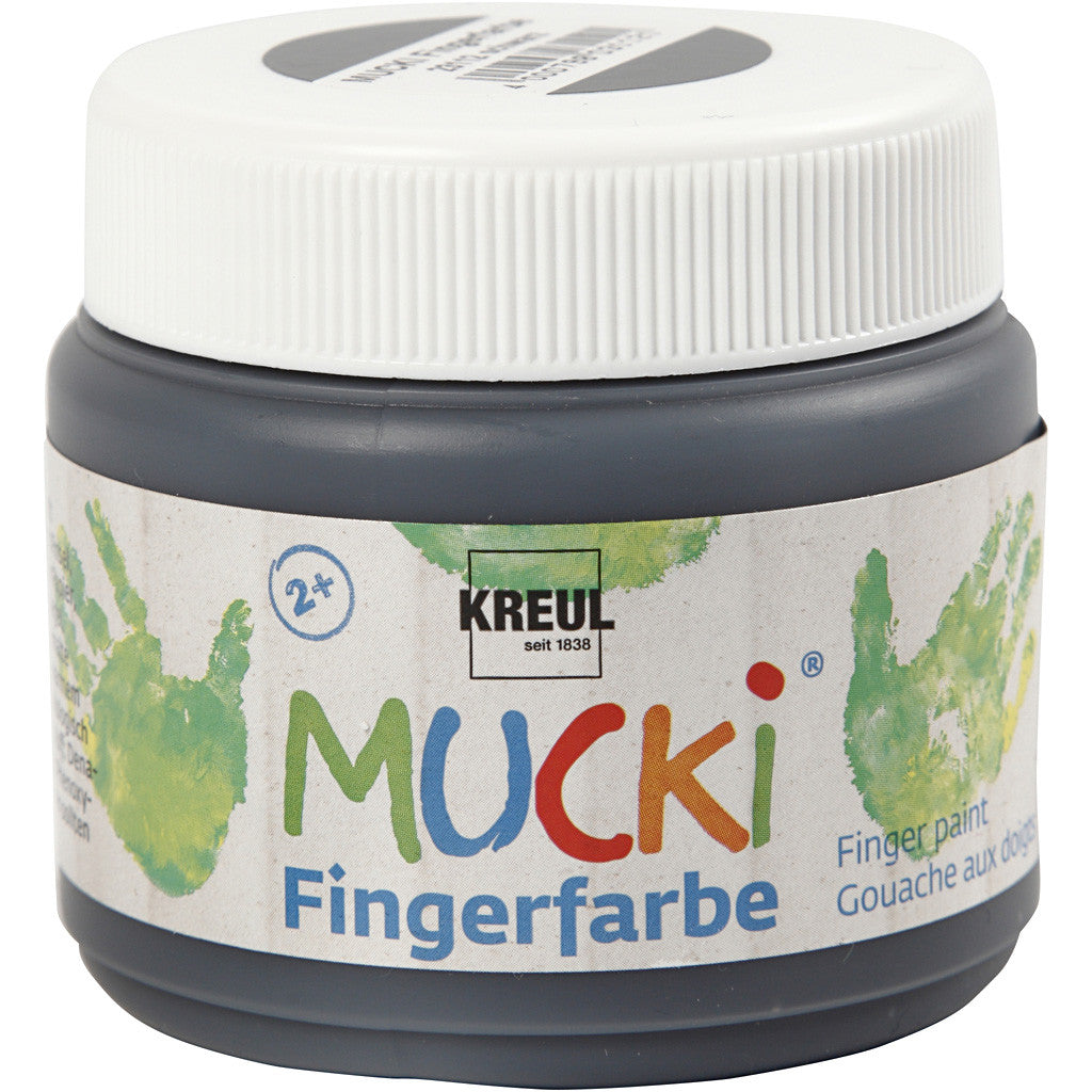 Mucki Fingerfärg, svart, 150 ml/ 1 burk [HOB-34763]