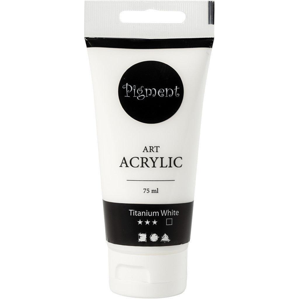 Akrylfärg, halvblank, täckande, vit, 75 ml/ 1 flaska [HOB-35141]