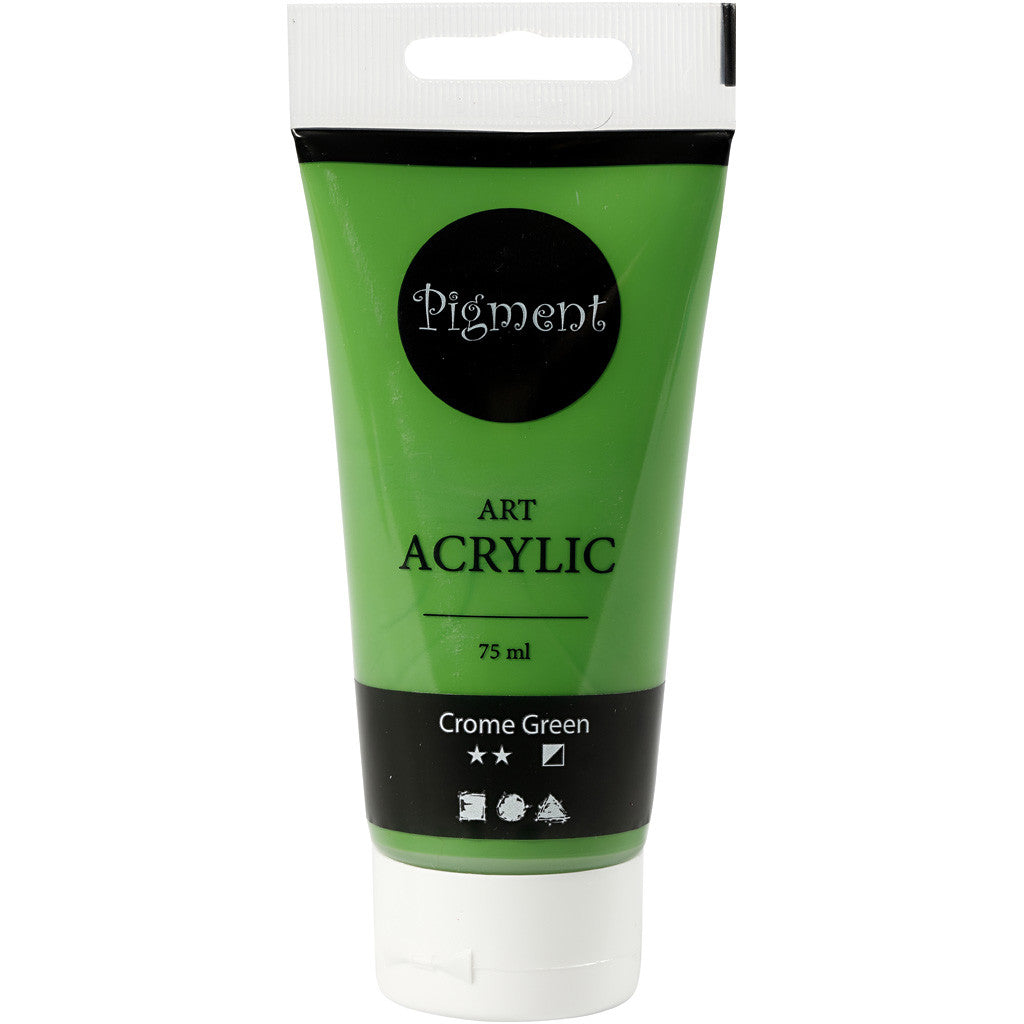Akrylfärg, halvblank, semi opaque, crome green, 75 ml/ 1 flaska [HOB-35152]
