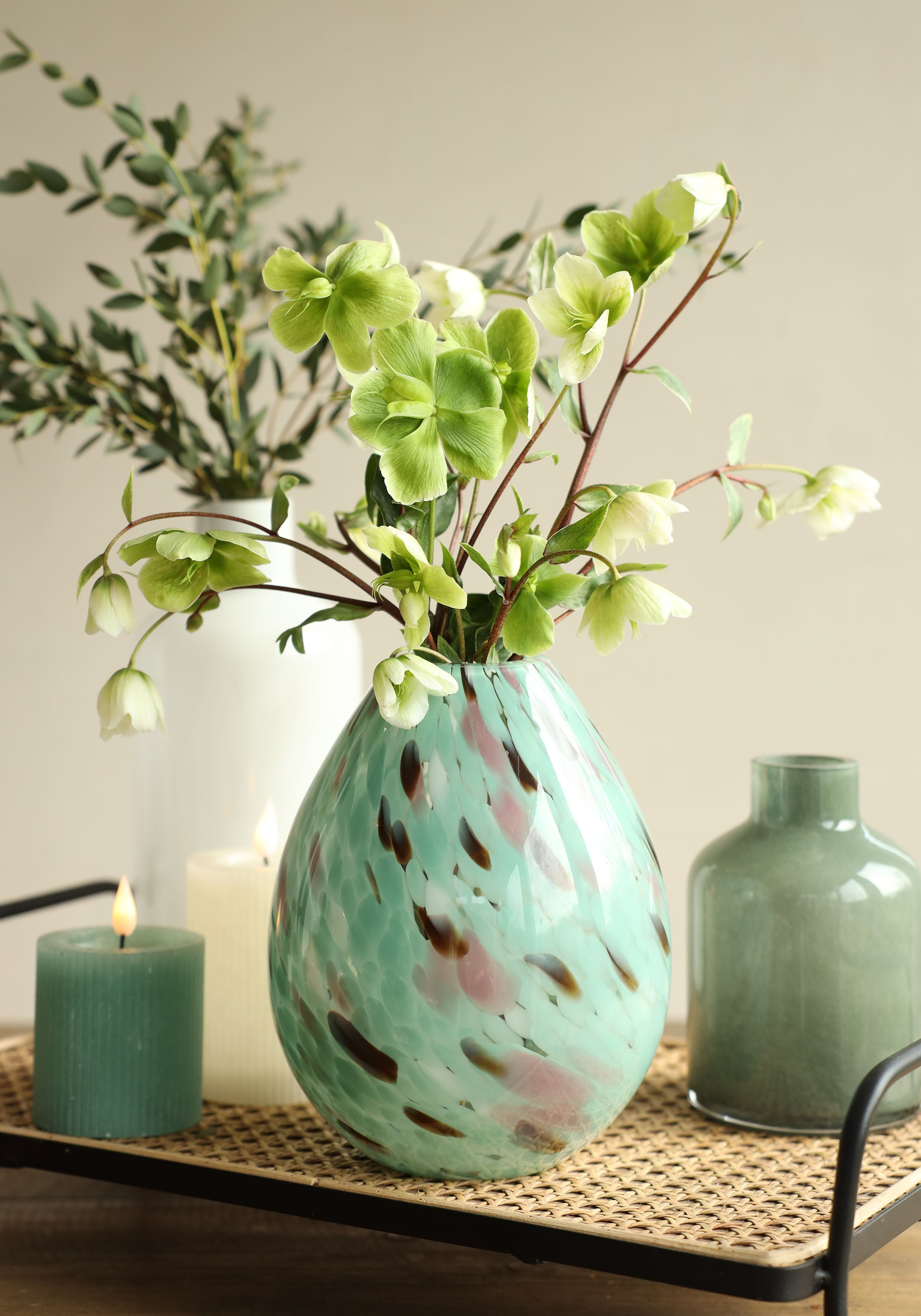 LED-pelarljus Ø7 h. 7,5cm eukalyptus grön (1 st) [IFS-32605]