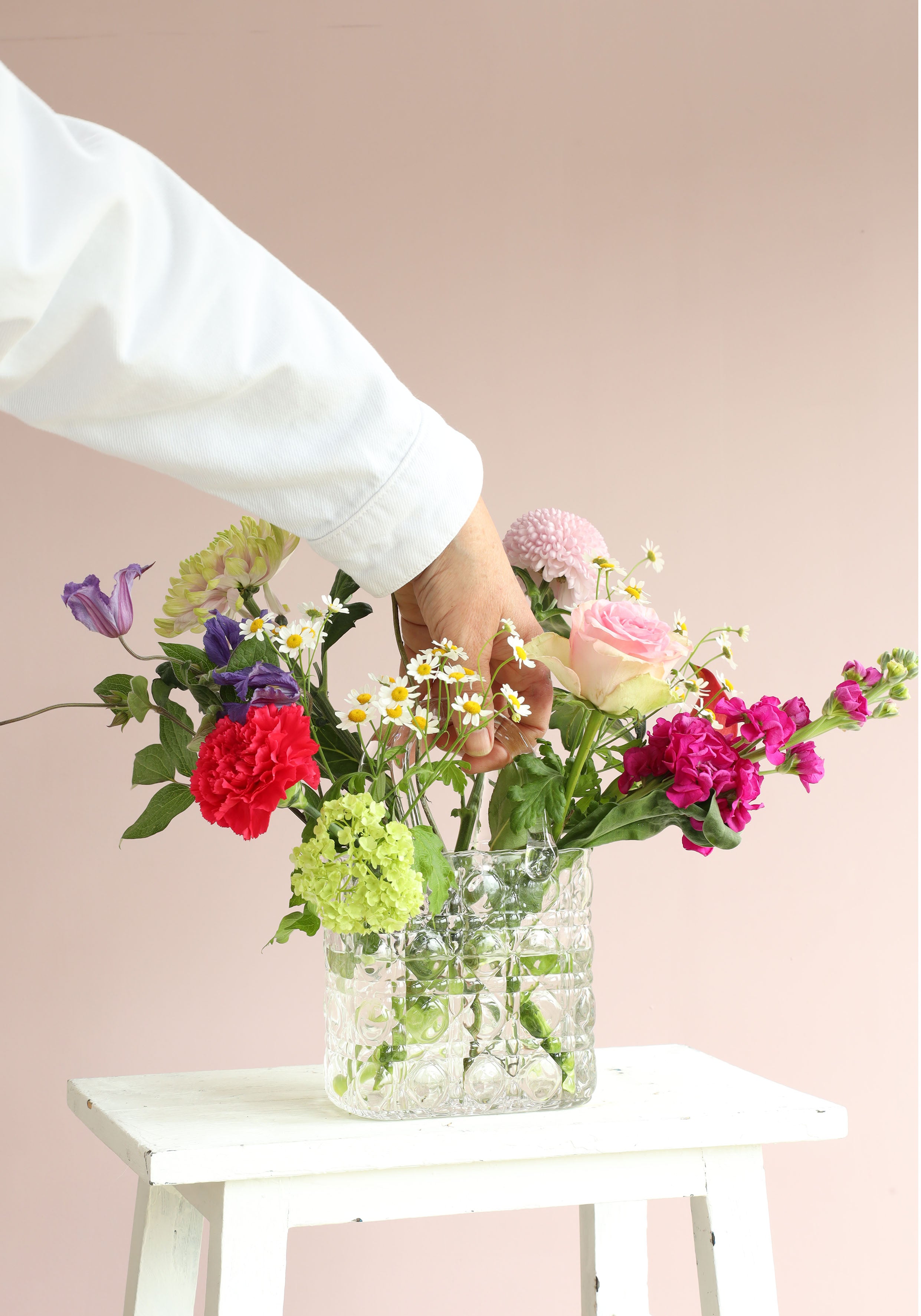 Handväska vas Elysee glashandtag L.14 x B.9,5 x H.22 cm klar (1 st) [IFS-37230]