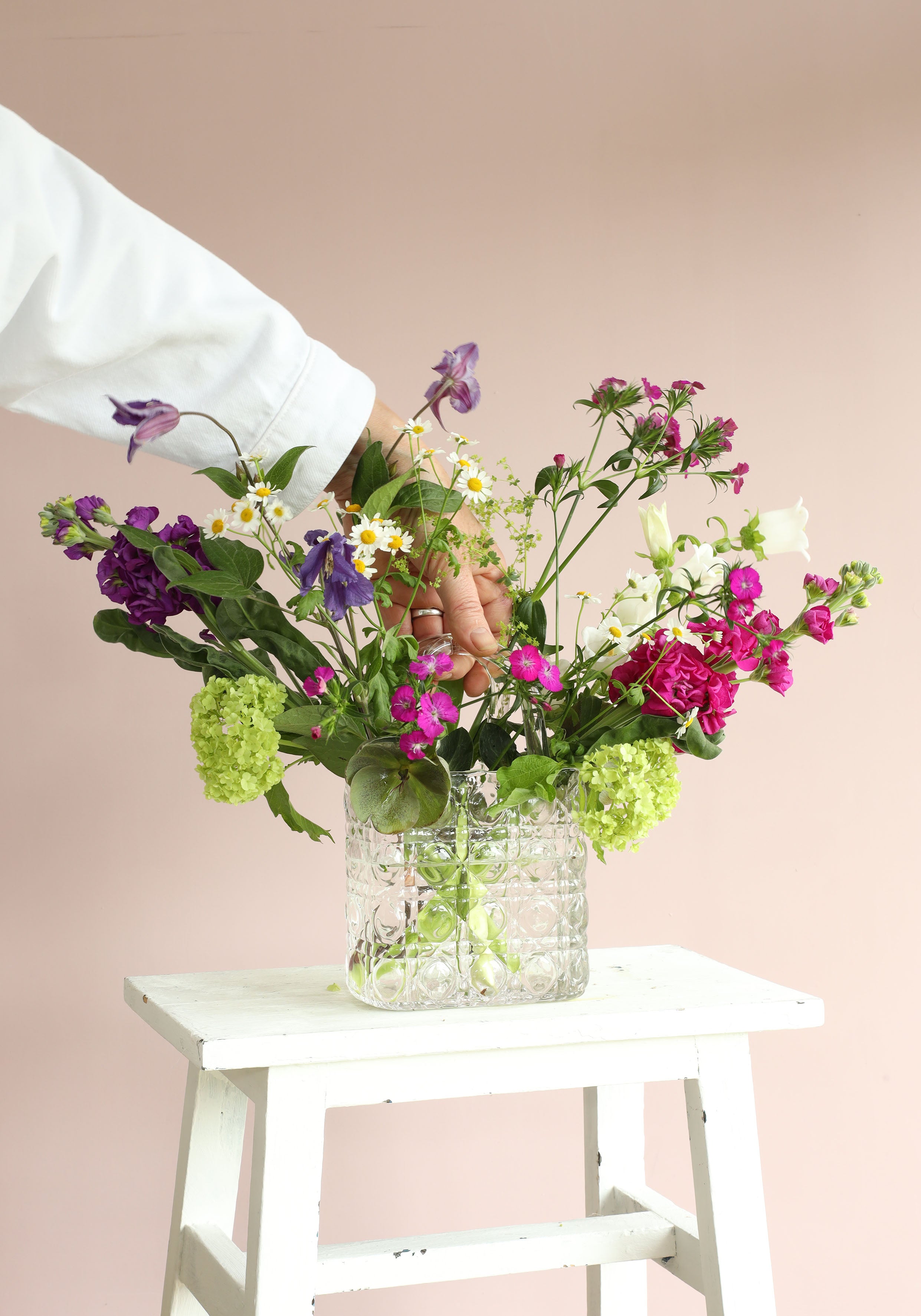 Handväska vas Elysee glashandtag L.14 x B.9,5 x H.22 cm klar (1 st) [IFS-37230]