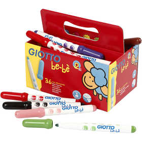 Giotto be-bè tuschpennor, Dia. 5 mm, spets 1-3 mm, mixade färger, 36 st./ 1 förp. [HOB-37292]