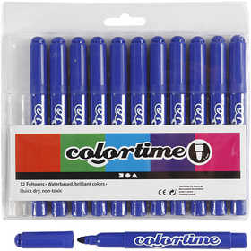 Colortime-pennor, spets 5 mm, blå, 12st./ 1 förp. [HOB-37333]