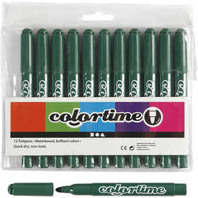 Colortime-pennor, spets 5 mm, grön, 12 st./ 1 förp. [HOB-37358]