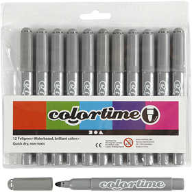 Colortime-pennor, spets 5 mm, grå, 12 st./ 1 förp. [HOB-37361]