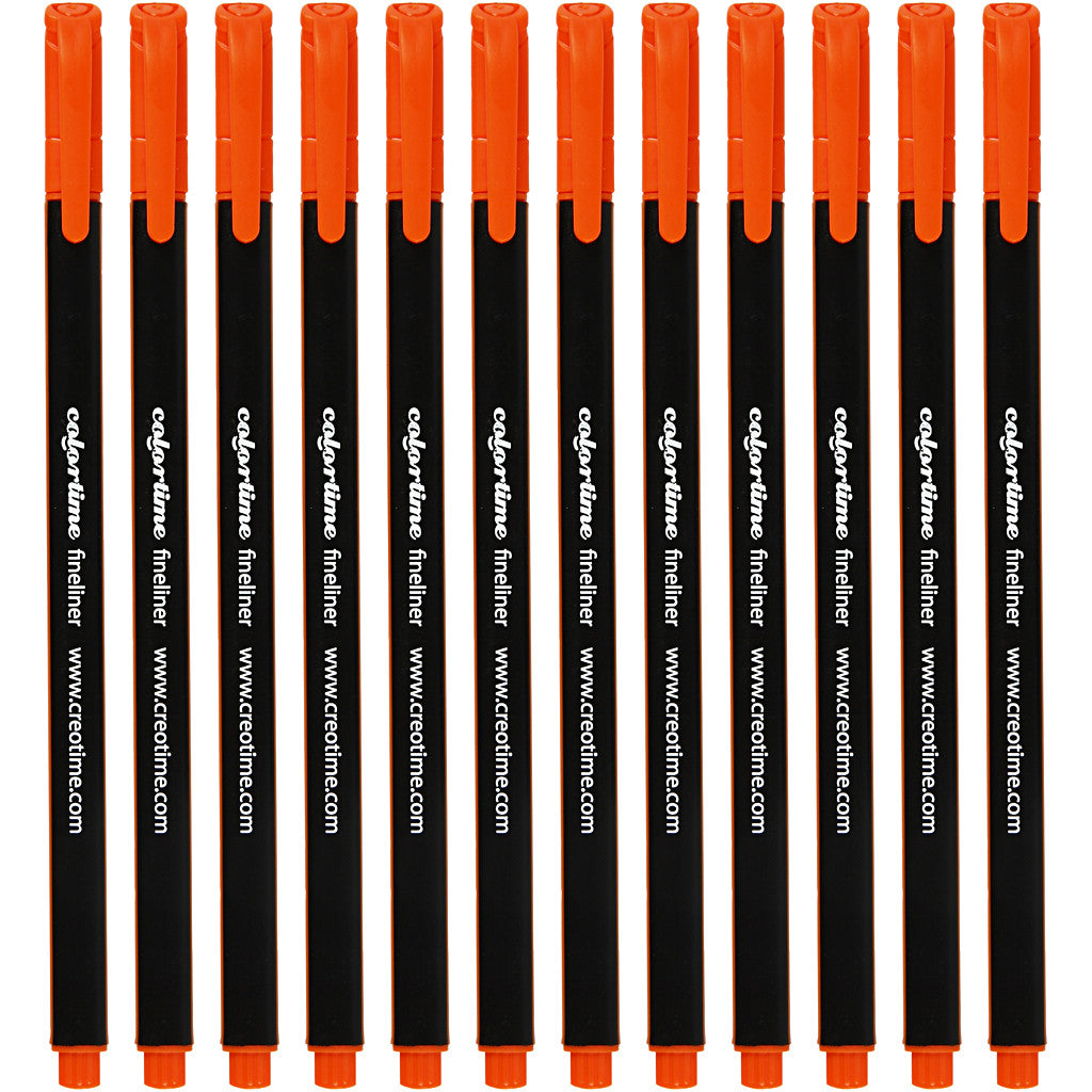 Colortime Fineliner-tuschpennor, spets 0,6-0,7 mm, orange, 12 st./ 1 förp. [HOB-373638]