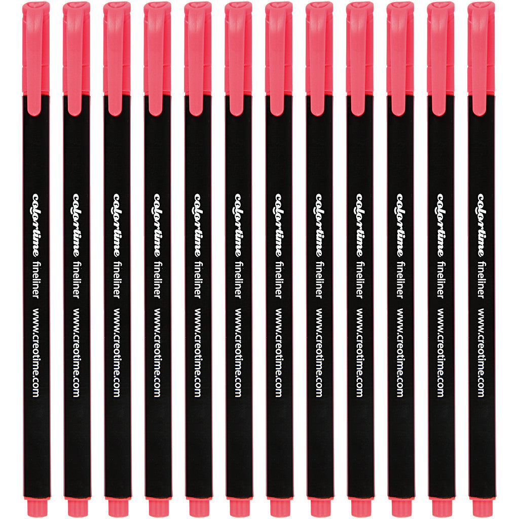 Colortime Fineliner-tuschpennor, spets 0,6-0,7 mm, rosa, 12 st./ 1 förp. [HOB-373639]