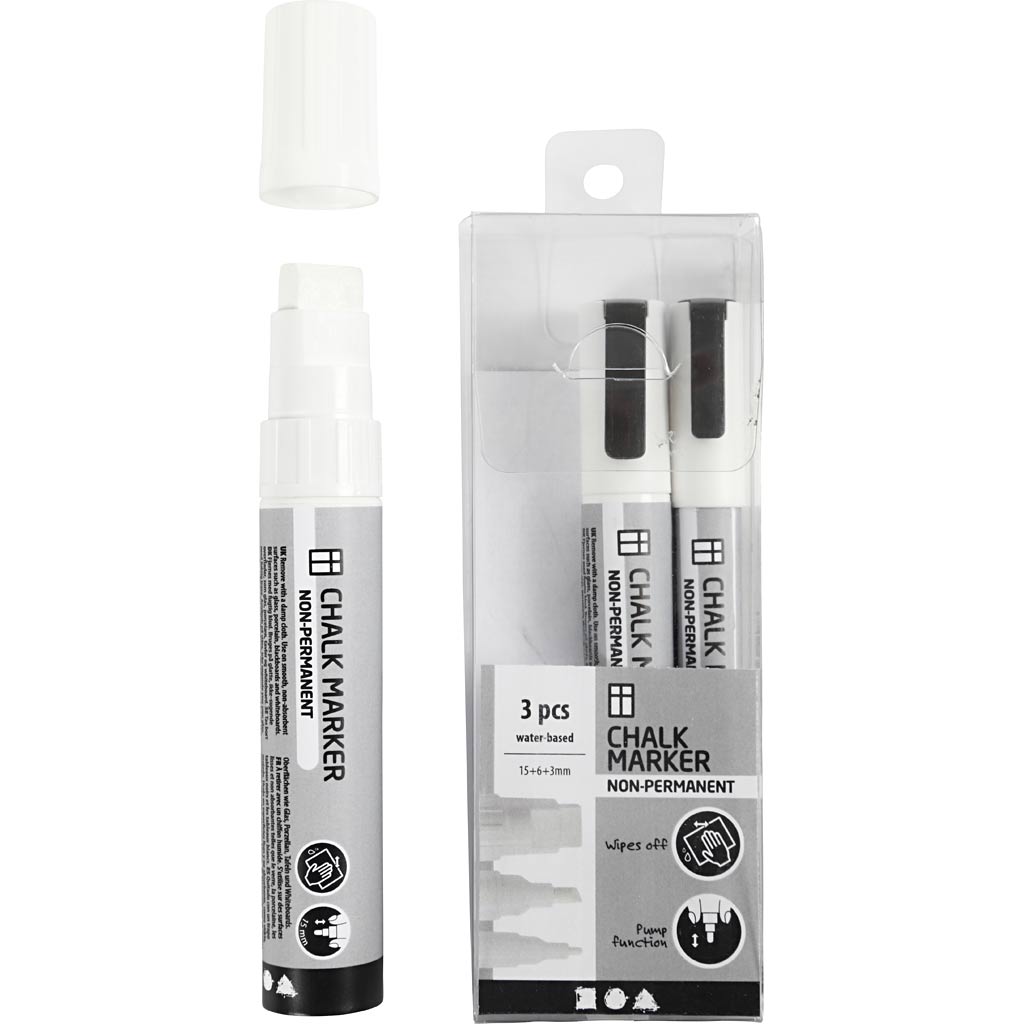 Krittuschpennor, spets 3+6+15 mm, vit, 3 st./ 1 förp. [HOB-37388]