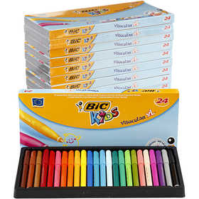 BIC Visa Color Tusch, spets 3 mm, mixade färger, 12x24 st./ 1 förp. [HOB-37498]