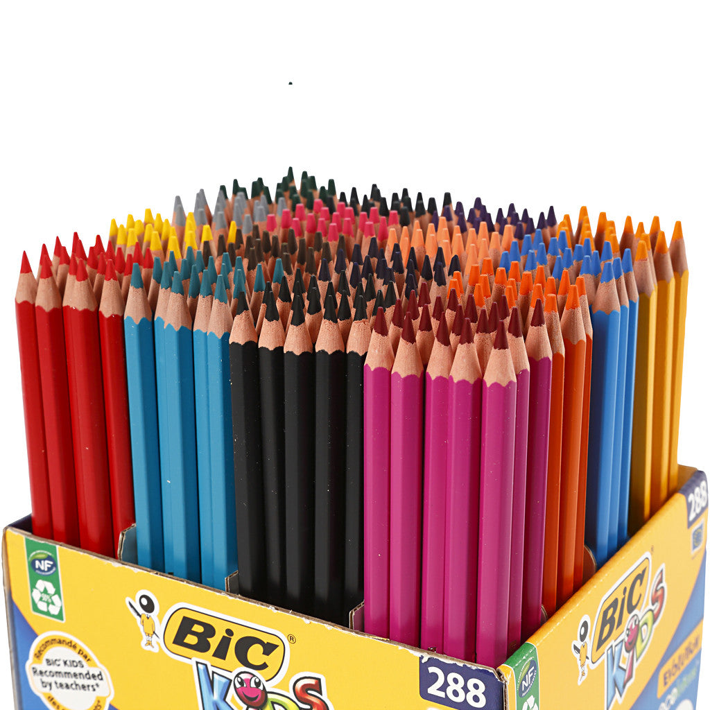 BIC Evolution Färgpennor, L: 17,5 cm, kärna 3 mm, mixade färger, 288 st./ 1 förp. [HOB-37584]
