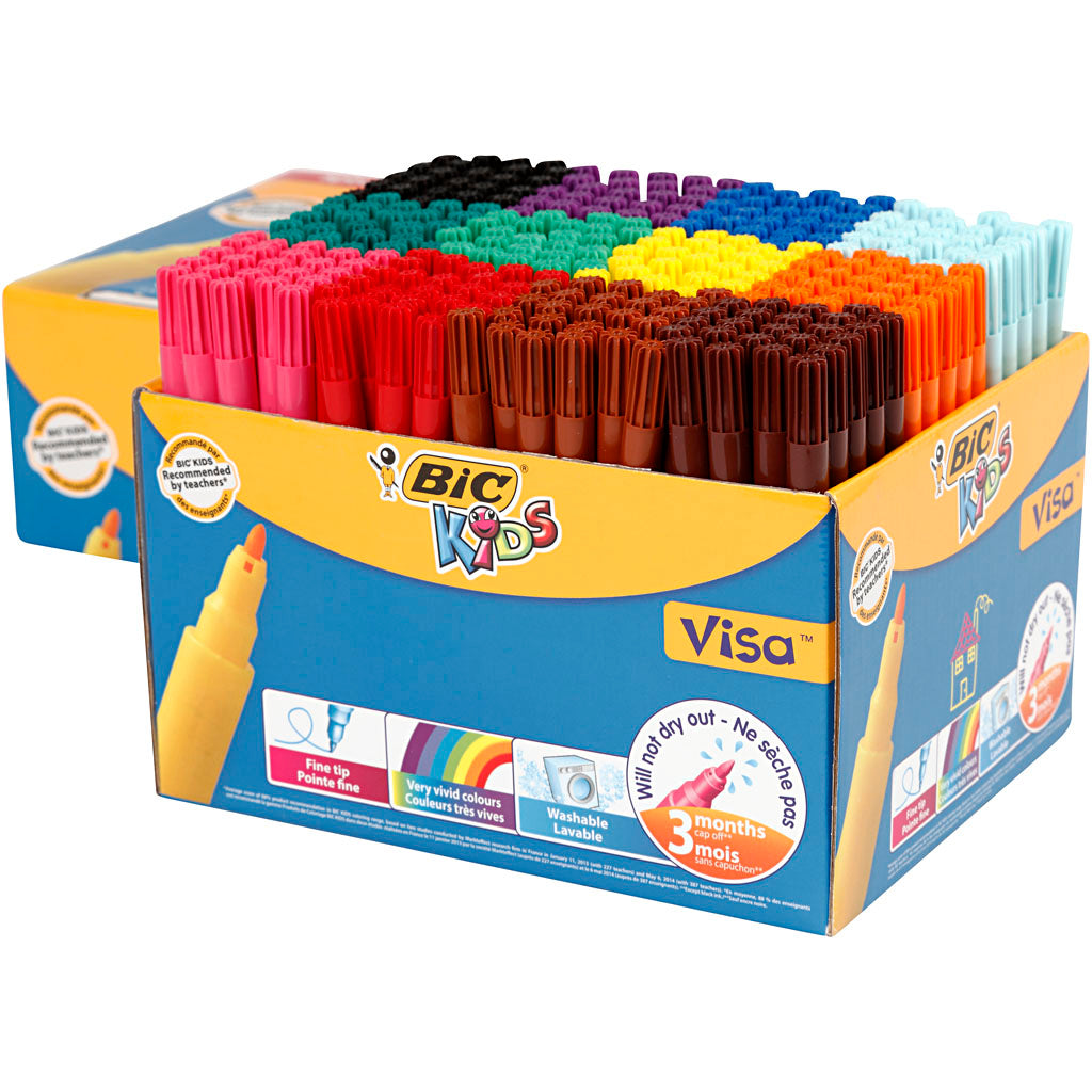 BIC Visa Fine Marker, line 1,6 mm, assorted colours, 12x24 pc