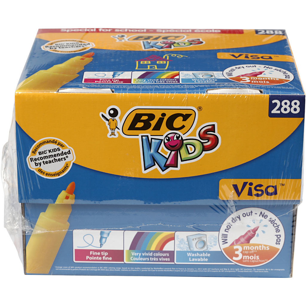 BIC Visa Fin Tusch, spets 1,6 mm, mixade färger, 12x24 st./ 1 förp. [HOB-37585]