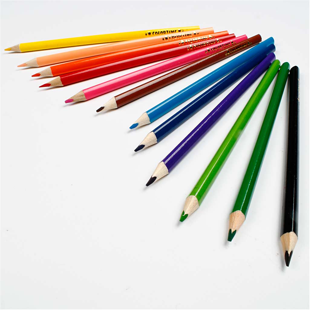 Colortime Färgblyerts, L: 17,45 cm, kärna 3 mm, mixade färger, 12 st./ 1 förp. [HOB-38093]